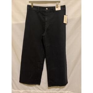NEW Universal Thread Jeans Womens 14 Black High Rise Sailor Wide Leg Stretch